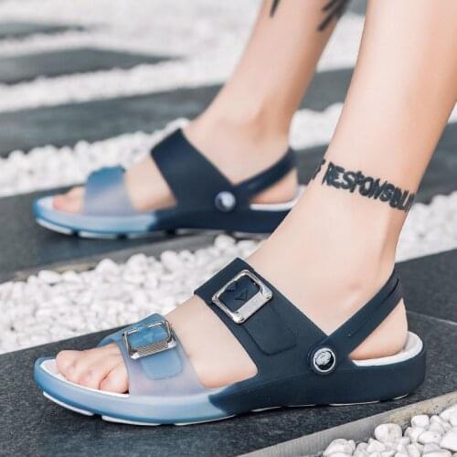 WEH sandals men original 2021 new Summer fashion jelly shoes Garden Clogs Shoes Breathable Man Sandals Male Beach Slippers