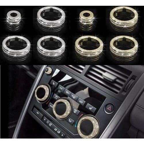 Silver/Gold 4pcs/set Car Air Condition Knob Trim For Land Rover Discovery Sport 2015 2016 2017 Accessories