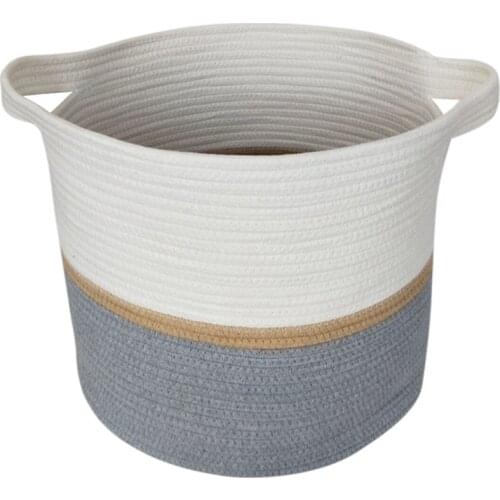 Cotton Rope Storage Basket Dirty Clothes Hamper Laundry Basket Cotton Rope Woven Storage Basket Foldable Storage Bag
