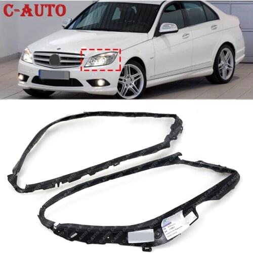 For Mercedes-Benz W204 C200 C250 C300 C350 C230 C280 07-11 Car Headlight Trims Sealing Cover 2048260991 2048261091 Car-styling