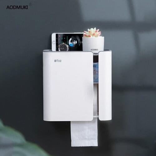 Waterproof Wall Mount Toilet Paper Holder Shelf for Toilet Paper Tray Roll Paper Towel Holder Storage Box Bathroom accessories