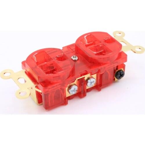 High quality 5pieces HIFI US AC Power Receptacle Socket Gold Rhodium Plating Wall outlet