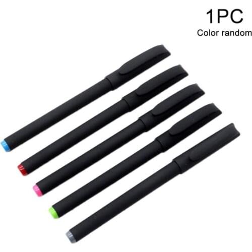 1pc Customized Printing Advertising Carbon Pen Plastic 0.5mm Propaganda Matte Neutral Black Signature Gel Refill Spray Pen B4V4