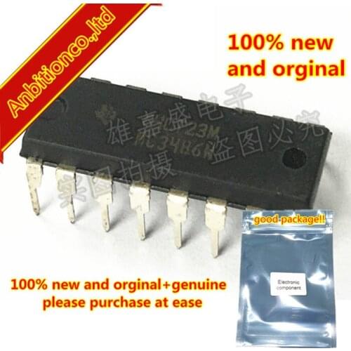 10pcs 100% new and orginal MC3486N MC3486 DIP16 QUADRUPLE DIFFERENTIAL LINE RECEIVER in stock