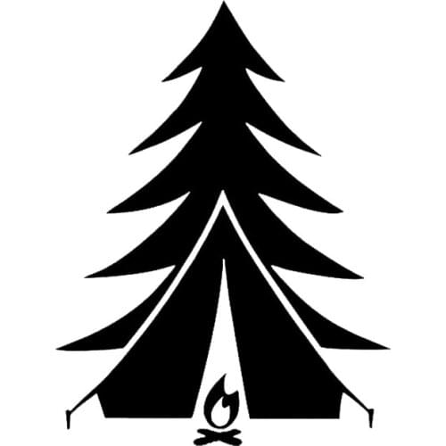 16*12cm Tree tent fire die cut sticker bumper sticker vinyl car sticker car accessories Car Sticker