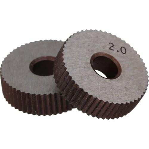 2Pcs 2.0mm Wheel knurl HSS Gear Hob Straight grain wheel Knife Knurled Lathe Embossing Wheel Machine Tools Accessories