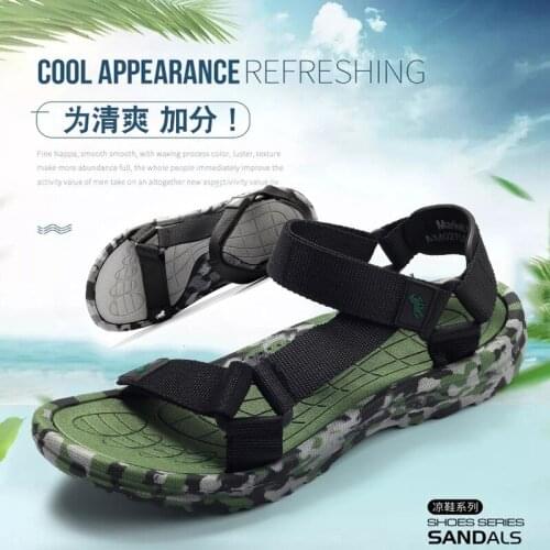 2021 New Summer Non-slip Sandals Mens Camouflage Casual Outdoor Shoes Rome Fashion Personality Sports Beach Shoes Men Slippers