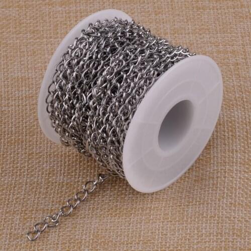 32ft Stainless Steel Cable Chain for Crafting Keychain Necklace Bulk Chains DIY Jewelry Making Findings
