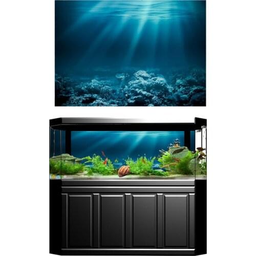 3D Wall Sticker Art Decor Poster Undersea Decorative Aquarium 3D Background Sticker Fish Tank Wall Decoration Painting PVC