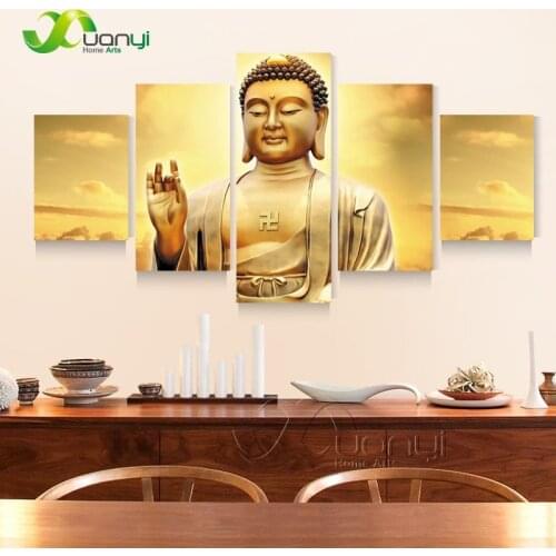 5 Pcs Modern Buda Buddha Wall Painting Poster And Print On Canvas Cuadros Decoration Wall Art Picture For Living Room Unframed