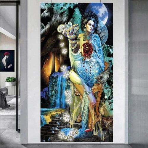 5D DIY Diamond embroidery Cross stitch Woman,Fantasy Snake goddess Full Square Round mosaic,Diamond painting,Rhinestones EE2053