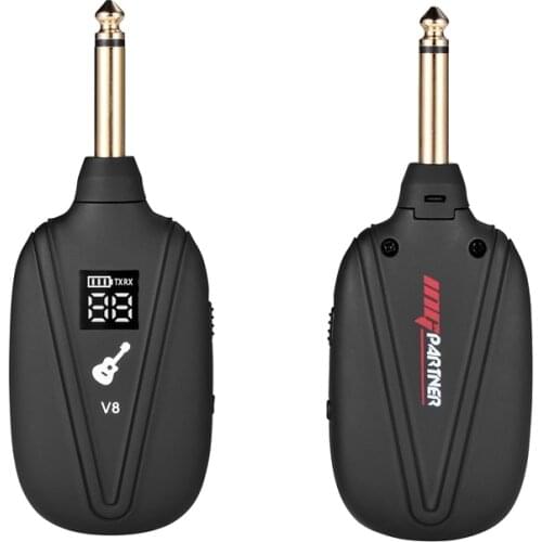 V8 Guitar Wireless Transceiver System Built-in Rechargeable 4 Channels Transmitter Receiver for Electric Guitar Bass