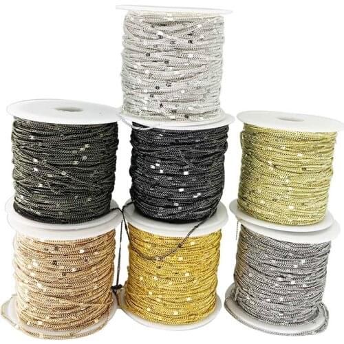 5m 10m/Lot Rhodium Bronze Plated Necklace Chain Brass Bulk Link Chains For DIY Jewelry Findings Making Bracelet Pendant Supplies