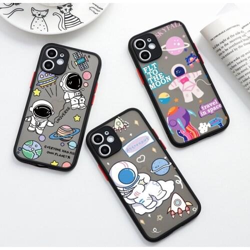 Cases For Samsung Galaxy A52 A51 A50 A72 A21S A32 A71 A70 A31 A10 A11 A30 S21 S20 FE S10 S9 S8 Plus M31 Space Astronauts Bumpers