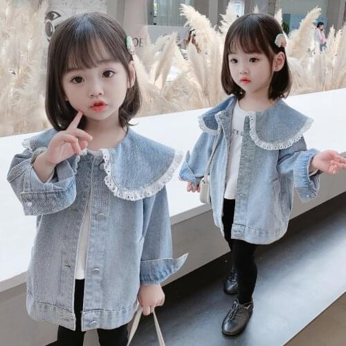 Laciness Jean Spring Autumn Coat Girls Kids Outerwear Teenage Top Children Clothes Costume Evening Party High Quality