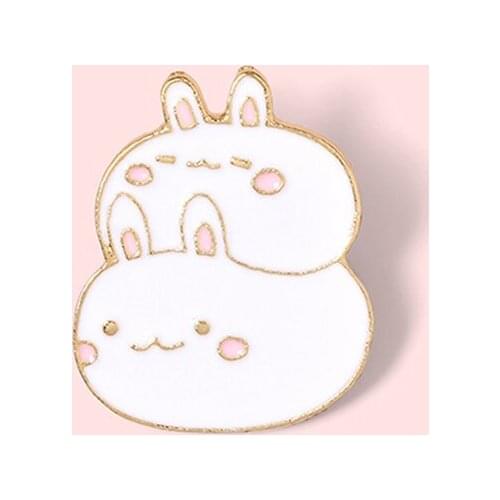 Fat Bunny Enamel Pins Custom Cute Stacked Rabbits Brooch Lapel Pin Shirt Bag Badge Cartoon Animal Jewelry