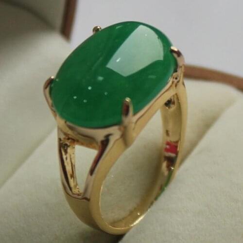 Beautiful jewelry ladys favorite GP green jades ring (7,8,9#)