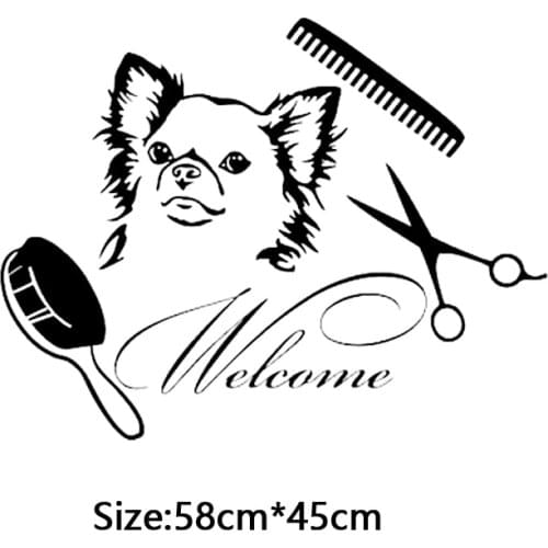 KUCADA welcome grooming pet wall sticker salon wallpaper for home decoration removable pvc diy mural art decal wall decor WP2803