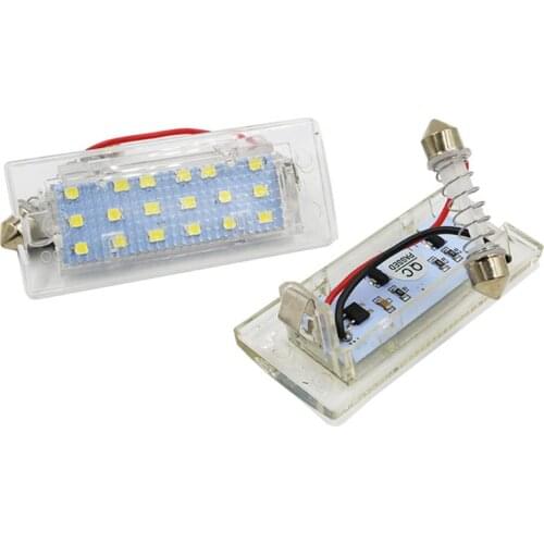 2Pcs White CANbus LED Number License Plate Light Lamp 18 SMD 3528 for bmw E53 X5 1999-2003 E83 X3 03-10 E7CA