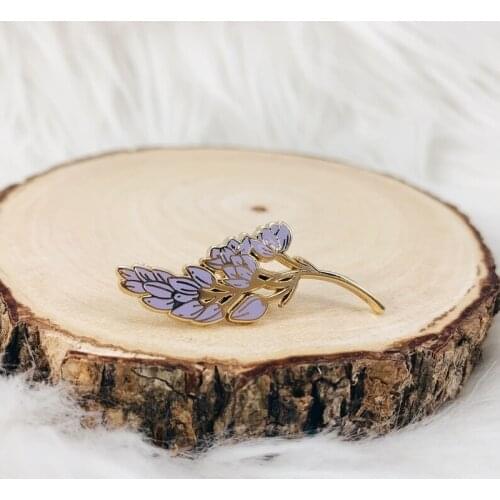 Lavender Enamel Pin Lapel Pins Flower Badge Brooch for Gifts Jewelry Accessories