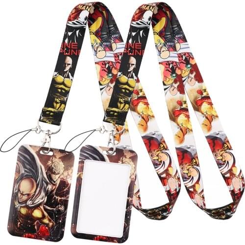 LT649 Japanese Anime ONE PUNCH-MAN Neck Strap Lanyards Keychain Badge Holder ID Card Pass Hang Rope Lariat Gifts Accessories