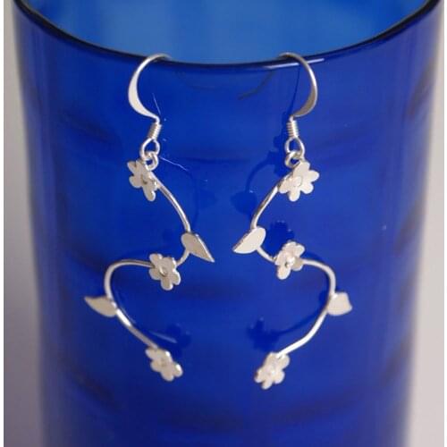 Minimalist Romantic Cute Long Flower Shape Earrings Christmas Valentines Day Couple Lovers Holiday Gift Jewelry Accessories