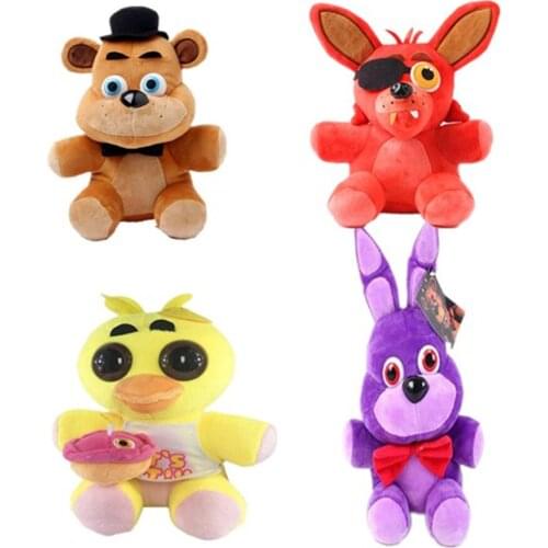 New 1set/lot 25cm 4style plush fox duck bear doll toy Furnishing articles Childrens gift