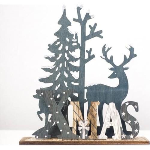 New 60pcs/lot Wooden Reindeer Christmas For Home Splice Deer Xmas Ornaments Kids Gift for Home Christmas Party Decoration