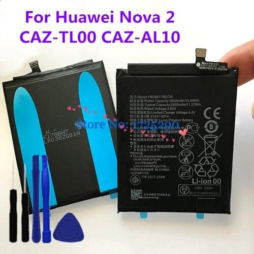 New High quality 2950mAh HB366179ECW Battery for Huawei Nova 2 Nova2 CAZ-TL00 CAZ-AL10 Battery +Tools