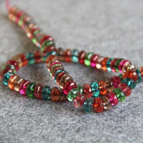 Charming 5x8mm Multicolor Tourmaline beads beads chalcedony beads Round DIY Beads stones 15" Jewelry making design wholesale
