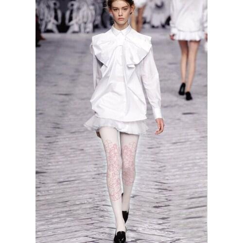 Autumn And Winter Thick Velvet Line Cubic Printed Pantyhose Bottom Socks