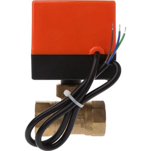 P15D Electric Motorized Brass Ball Valve DN25 AC 220V 2 Way 3-Wire with Actuator