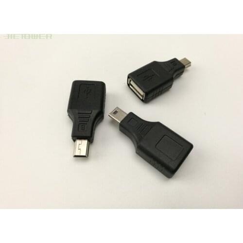 Mini USB Male to USB Female Converter Connector Transfer data Sync OTG Adapter for Car AUX MP3 MP4 Tablets Phones U-Disk 1000pcs