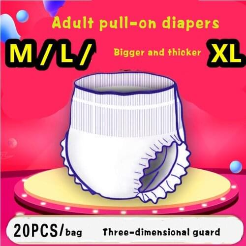 20pcs Pull Pants Adult Diapers Nursing Pad Elderly Super Fast Absorbent 1500ml Breathable Diapers Non-Woven Fabric 3 Layers