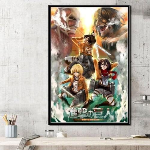 Full Square/Round Drill 5D DIY Diamond Painting "Cartoon poster Attack on Titan" 3D Embroidery Cross Stitch home Decor FH269