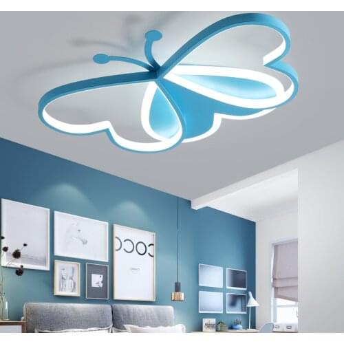 Butterfly LED ceiling lamp for boys and girls, modern ceiling lamp with creative butterfly design