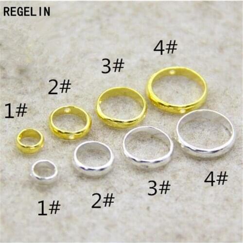 REGELIN 925 Sterling Silver Spacer Bead Positioning Circle Jump Rings 4pcs/lot For Jewelry Making Bead Bracelets DIY Accessories