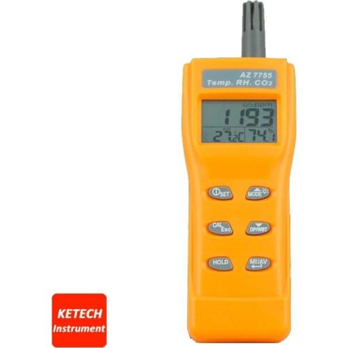 AZ7755 Handheld CO2 Detector Carbon Dioxide Tester Gas Detector with Temperature Humidity
