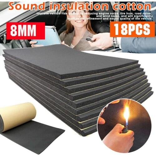 9 Pcs 8mm 30X50CM Self Adhesive Car Sound Proofing Deadener Foam Pad Insulation Wall Acoustic Dampening Foam