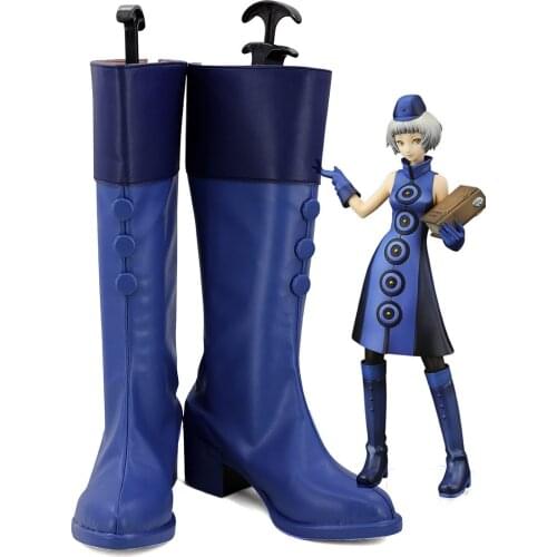 Persona 3 Elizabeth Cosplay Boots PERSONA3 Shin Megami Tensei Blue Shoes Custom Made