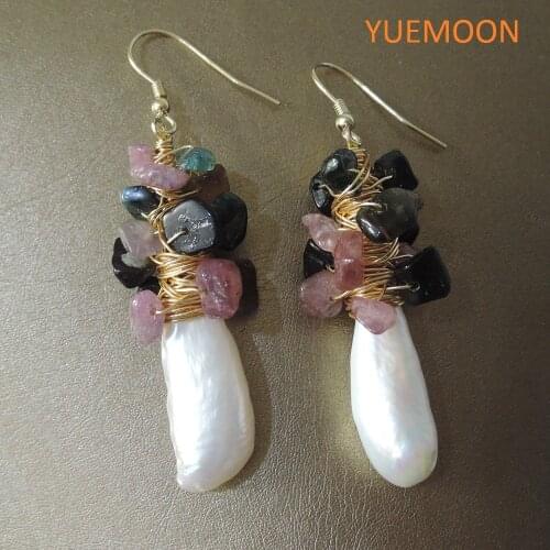 100% nature freshwater pearl earring with 925 silver hook -- AAA baroque Pearl,20-25 mm big baroque pearl earring