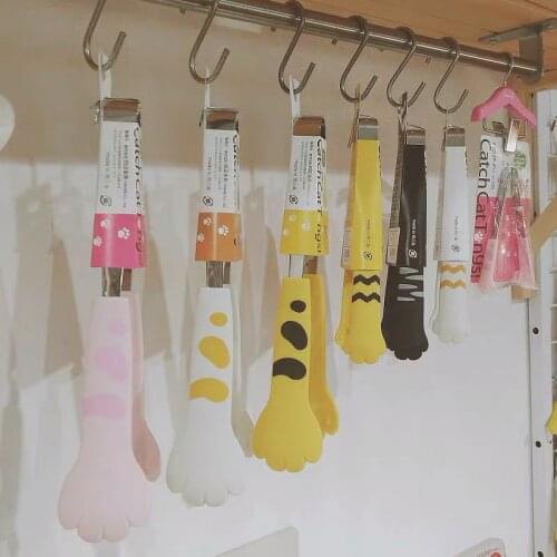 Cats Paw Cute Food Clip Vegetables Salad Tongs Stainless Steel Barbecue Clip Cooking Accessories Kitchen Gadgets