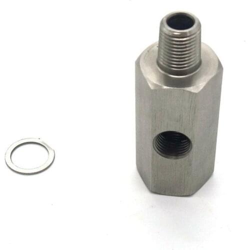 Steel 1/8" NPT Female To M12X1.5 Oil Pressure Sensor Feed Line Gauge Tee Adapter