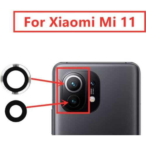 For Xiaomi Mi 11 Camera Glass Lens Cover Back Rear Camera Glass Lens with Glue Repair Spare Parts