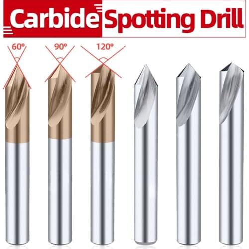 Carbide Drill Bit60 90 120 Degree NC Spot Drill Prepare Guide Pilot Hole Chamfer Machine Tool Stub Spotting Location Center Bit