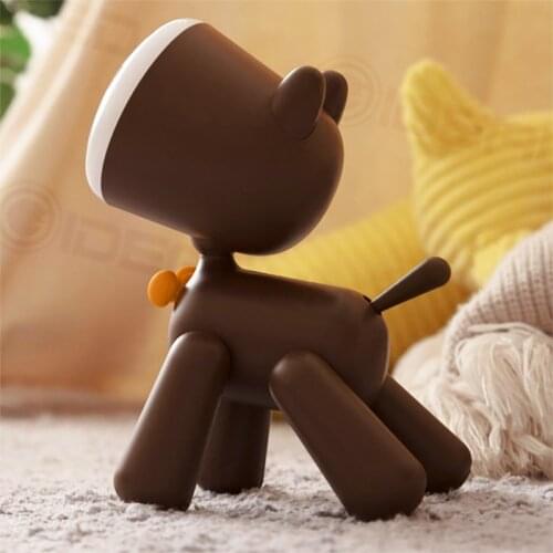 Smart LED night light 3D Cute Cotton dog Shape USB Two-shift dimming table lamp Kids Gift Bedside Bedroom Living Room Decoration