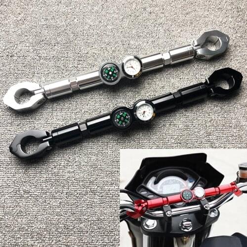 Universal 22mm Motorcycle reinforced balance handlebar aluminum alloy belt quartz timetable watch and compass balance bar