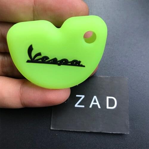 ZAD silicone rubber motorcycle key fob set case cover cap sticker keyring for Vespa piaggio new fly 3vte 125 gts gtv 250 300