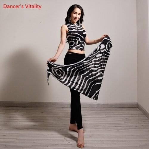 Belly Dance Female Adult Elegant Top+Hip Scarf+Pants Practice Clothes 3 Piece Set Profession Performance Clothing Suit