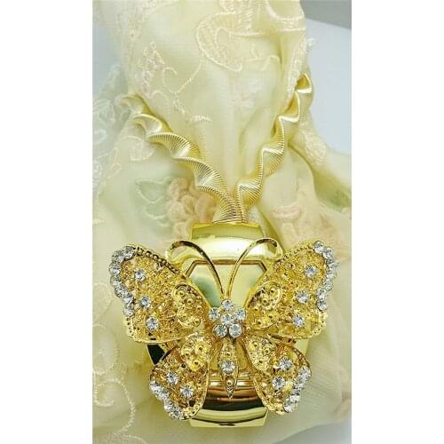 2 x Butterfly Stretchable Curtain Tieback Buckle Spring Magnet Tied Ball Tying Jewelry